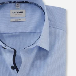 Olymp level five kauluspaita, body fit Keskisininen