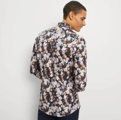 Olymp level five kauluspaita, body fit Sininen Kuosi