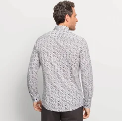 Olymp level five kauluspaita, body fit Sininen Kuosi