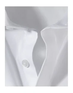 Olymp Level Five Kauluspaita, Body Fit Tuplamansetti + hiha Valkoinen