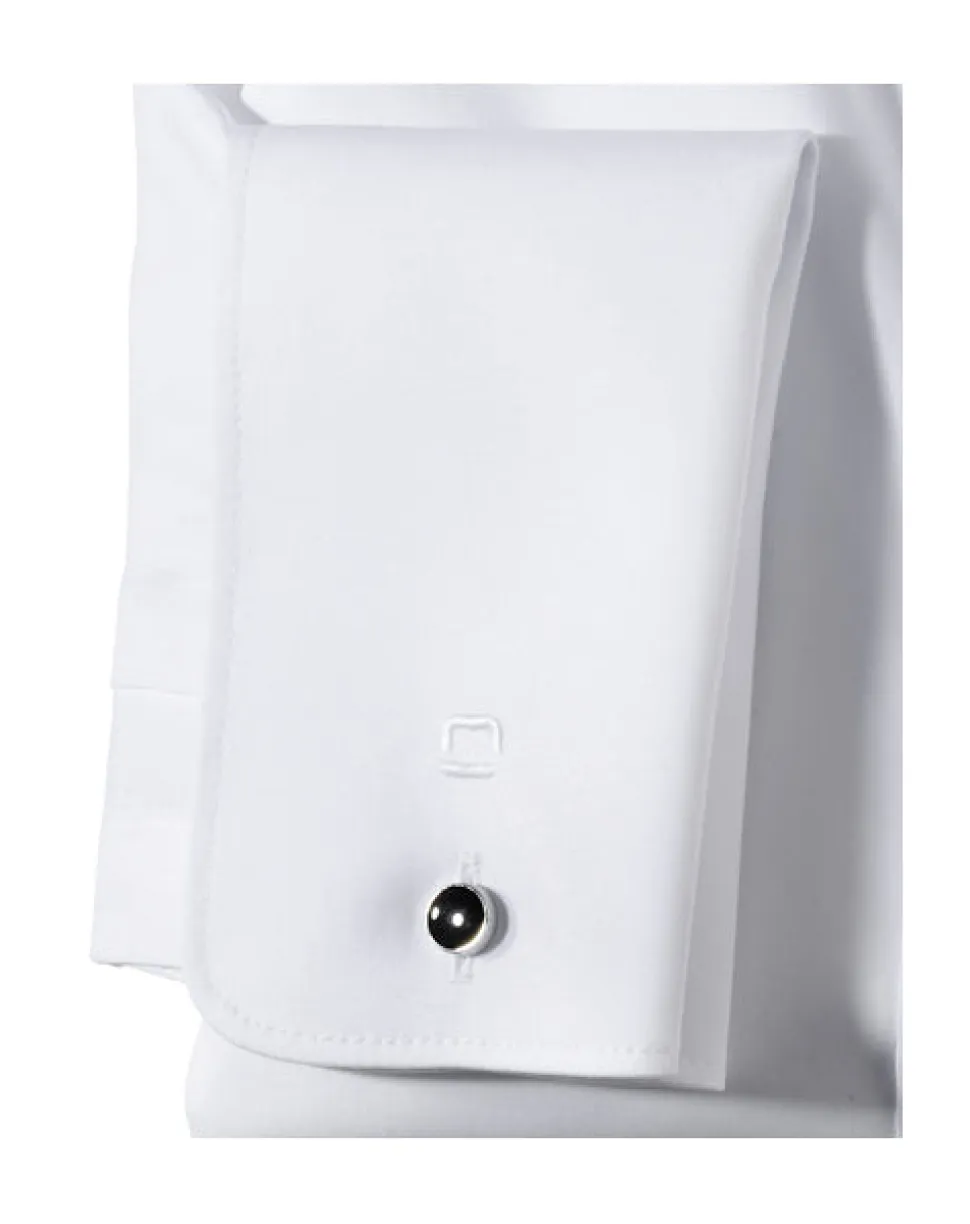 Olymp Level Five Kauluspaita, Body Fit Tuplamansetti + hiha Valkoinen