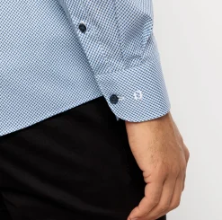 Olymp level five kauluspaita, body fit Sininen Kuosi