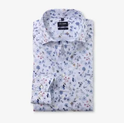 Olymp luxor kauluspaita, Modern fit Valkopohjainen Kuosi