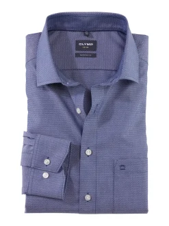 Olymp luxor kauluspaita, Modern fit Sininen Kuosi