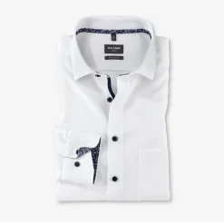 Olymp luxor kauluspaita, Modern fit +hiha Valkoinen