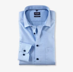 Olymp luxor miesten kauluspaita,modern fit Sininen Kuosi