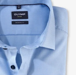 Olymp luxor miesten kauluspaita,modern fit Sininen Kuosi