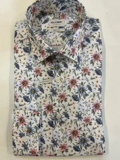 Olymp Miesten Kauluspaita 6806-04-00 SEASONAL Valkopohjainen Kuosi