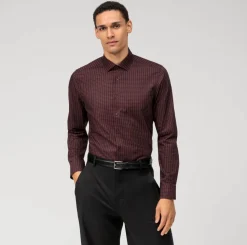 Olymp Miesten Kauluspaita, 2144-44-39 Punainen Kuosi