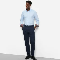 Olymp miesten kauluspaita, 051 LEVEL 5 BODY FIT CONTRAST + HIHA Vaaleansininen