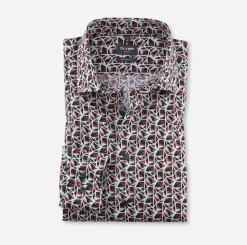 Olymp, Miesten Kauluspaita, 1312-44-47 Punainen Kuosi