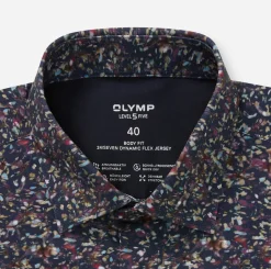 Olymp miesten kauluspaita 24/SEVEN – LEVELFIVE BODY FIT JERSEY, sininen kuosi