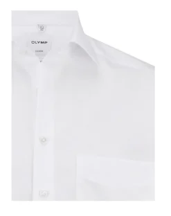 Olymp Miesten Kauluspaita, White Comfort Fit Valkoinen