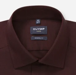 Olymp miesten kauluspaita OLYMP LUXOR MODERN FIT, viininpunainen