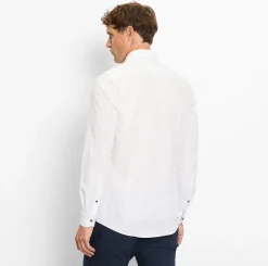 Olymp miesten kauluspaita, 051 LEVEL 5 BODY FIT CONTRAST Valkoinen