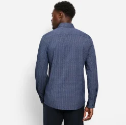 Olymp miesten kauluspaita 097 24/7 - LEVEL 5 JERSEY BODY FIT, sininen kuosi