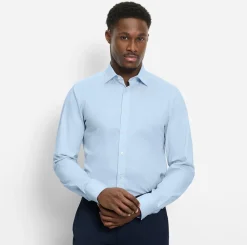 Olymp miesten kauluspaita Level 5 Body Fit Stretch Easy Iron, vaaleansininen