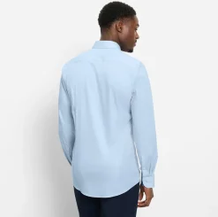 Olymp miesten kauluspaita Level 5 Body Fit Stretch Easy Iron, vaaleansininen