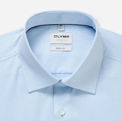 Olymp miesten kauluspaita Level 5 Body Fit Stretch Easy Iron, vaaleansininen