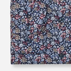 Olymp miesten kauluspaita, 042 LUXOR MODERN FIT FLORAL PRINT Tummansininen