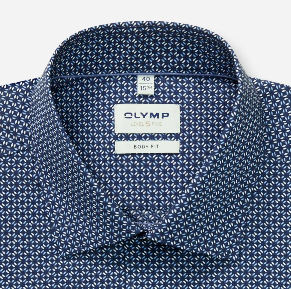 Olymp miesten kauluspaita, 051 LEVEL 5 + HIHA Tummansininen