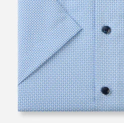 Olymp miesten lyhythihainen kauluspaita, 1264-72-11 SS SEASONAL SHIRT Sininen Kuosi