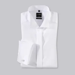 Olymp Miesten Smokkipaita, 0395-65-00 MODERN FIT WHITE WING Valkoinen