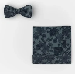 Olymp rusetti, POCKET SQUARE AND BOWTIE SET JAQCUARD Sininen Kuosi