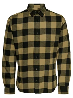 Only & Sons Ruudullinen Kauluspaita Ruskea Ruutu