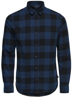 Only & Sons Ruudullinen Kauluspaita Sininen Ruutu