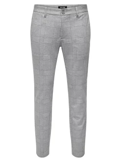Only and Sons chinokset, MARK PANT 7129 CHECK Harmaa Ruutu