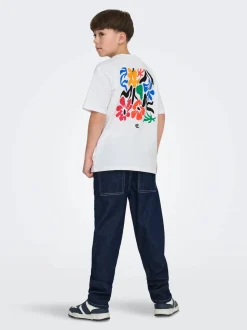 Only and Sons Junior lasten t-paita OSJFRED Laurent Flow, valkoinen