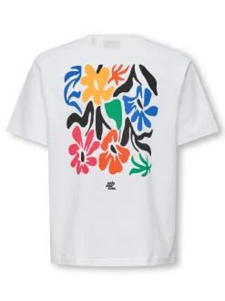 Only and Sons Junior lasten t-paita OSJFRED Laurent Flow, valkoinen