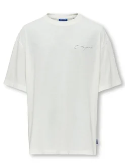 Only and Sons Junior t-paita, OSJMILON SS OVERSIZE O-NECK T-SHIRT Luonnonvalkoinen
