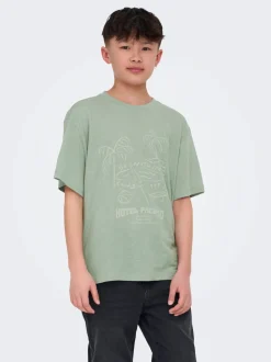 Only and Sons Junior t-paita, OSJMILON SS OVERSIZE O-NECK T-SHIRT Vihreä