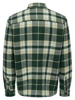 Only and Sons kauluspaita, ONSMILO OVR CHECK LS SHIRT Vihreä Ruutu