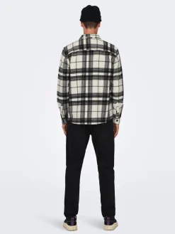 Only and Sons kauluspaita, ONSMILO OVR CHECK LS SHIRT Musta Ruutu