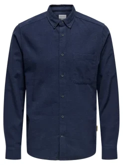 Only and Sons kauluspaita, GUDMUND SLIM SOLID Tummansininen