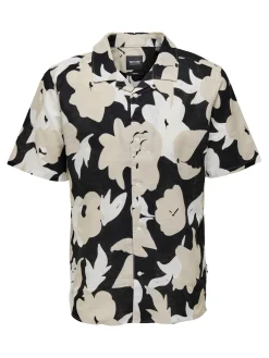 Only and Sons kauluspaita, TREV REN LIN Mustavalkoinen