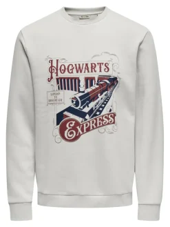 Only and Sons miesten collegepaita ONSXMAS REG CREW HP, Lunar Rock