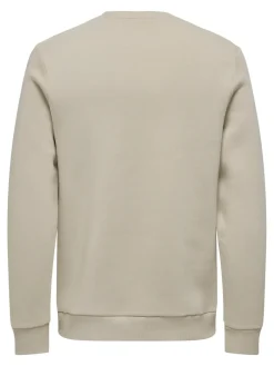 Only and Sons miesten collegepaita ONSCERES Crew Neck, Silver Lining