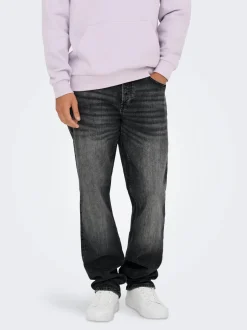 Only and Sons miesten farkut, ONSEDGE PERFORMANCE WB 3824 DOT DNM Washed Black