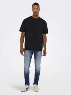 Only and Sons Miesten Farkut Loom Slim Jog 3522 Nos Indigo