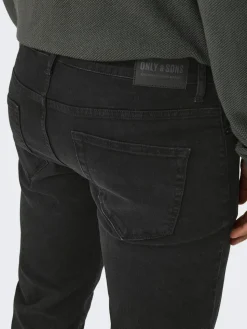 Only and Sons miesten farkut ONSWEFT REGULAR BLACK 8638 MAT DNM NOOS, Black Denim