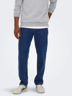 Only and Sons miesten farkut, EDGE BLUE 3813 STRAIGHT FIT Indigo