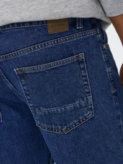 Only and Sons miesten farkut, EDGE BLUE 3813 STRAIGHT FIT Indigo