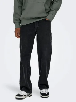 Only and Sons miesten farkut, FADE LOOSE ONE WB Hiilenmusta