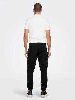 Only and Sons miesten housut, ONSCAM STAGE CARGO CUFF Musta