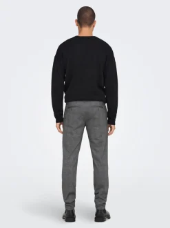 Only and Sons Miesten Housut Mark Check Pant Nos Harmaa Ruutu