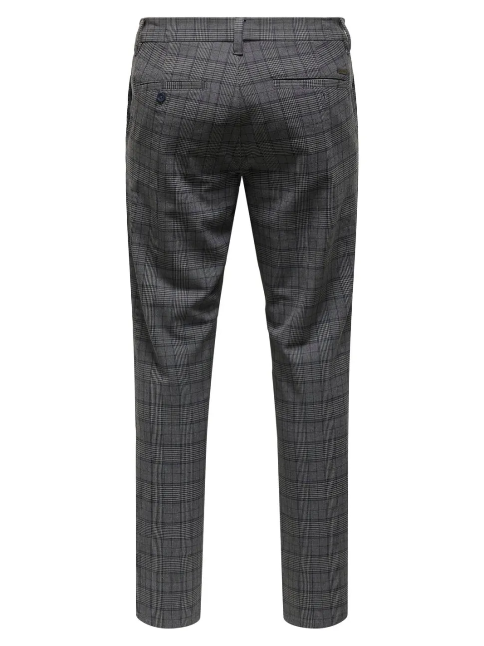 Only and Sons miesten housut, BRAD LIFE SLIM CHECK 0184 PANT Harmaa Ruutu